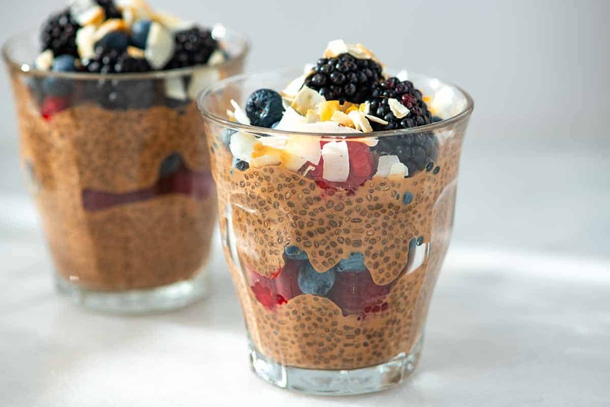 Receita perfeita de pudim de chocolate chia