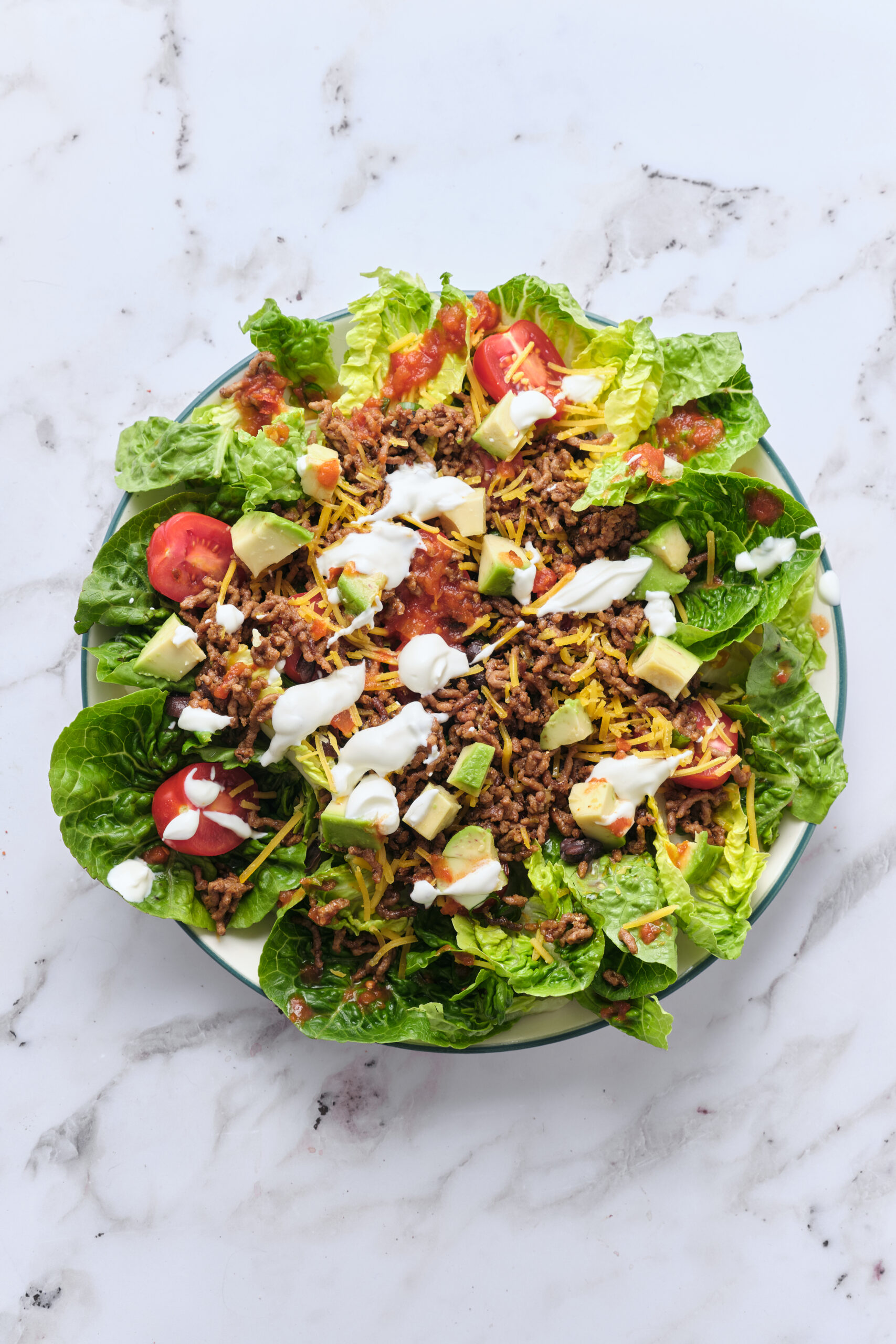 Salada de taco de carne moída – fé de fé alimentar