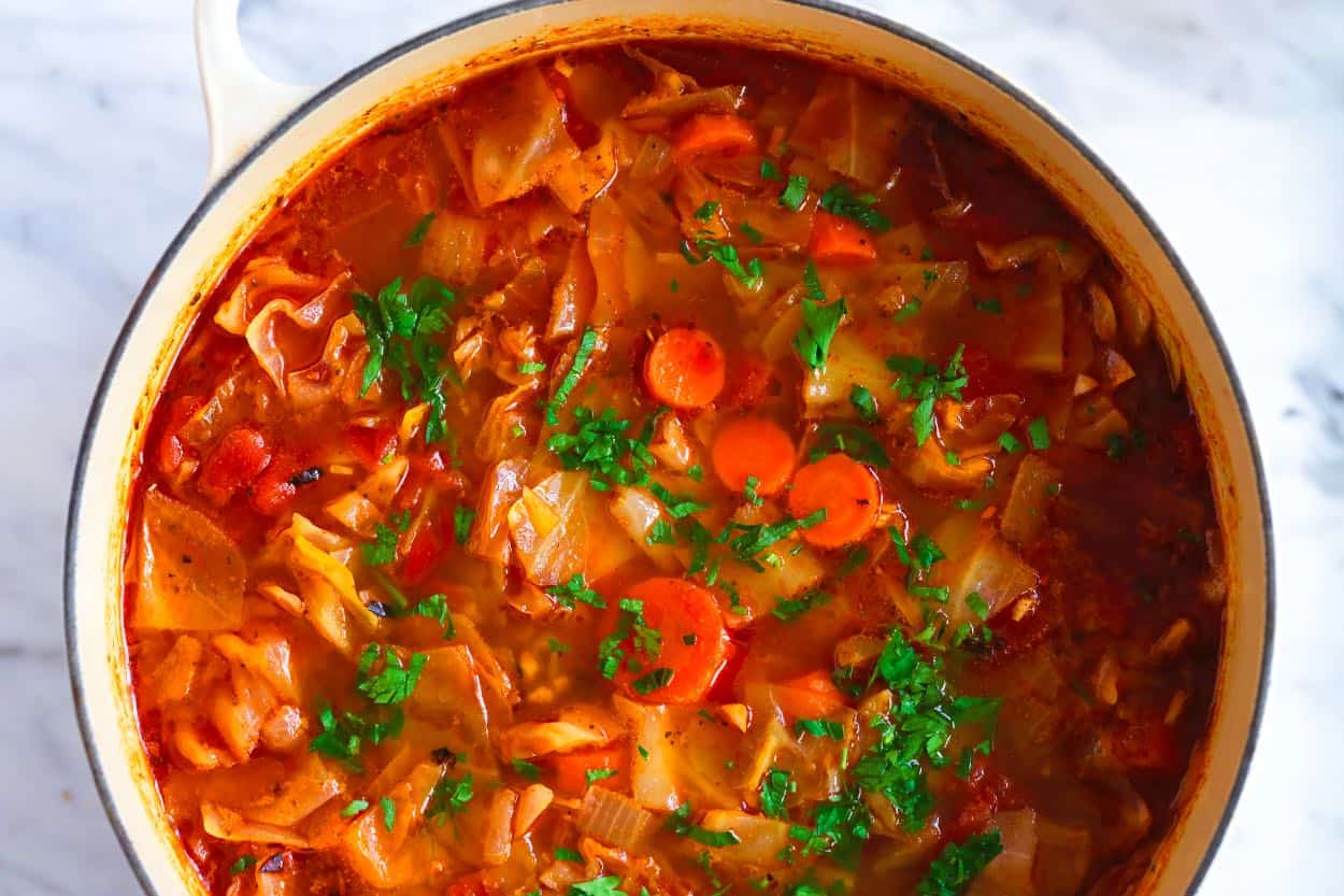 Receita fácil de sopa de repolho