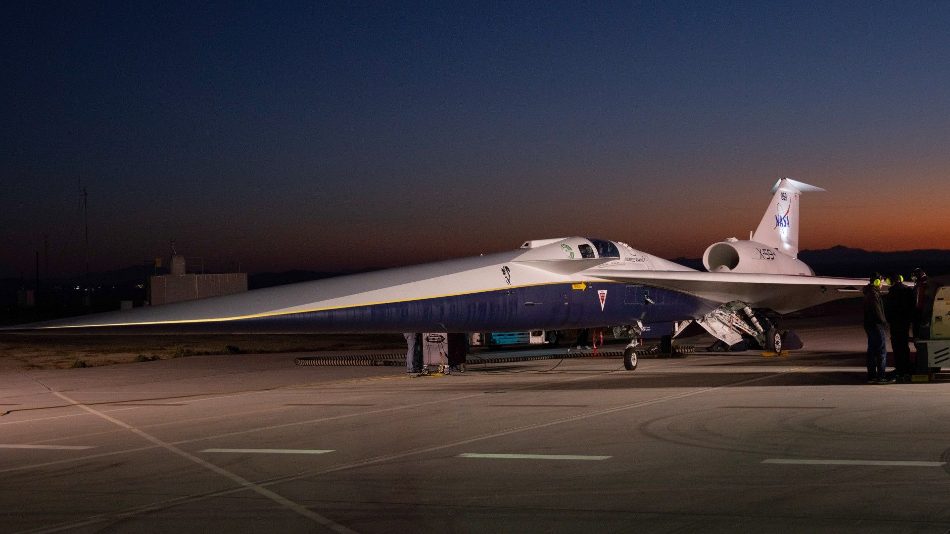 X-59 se prepara para a segunda foto de voo de teste do dia em 18 de março de 2026