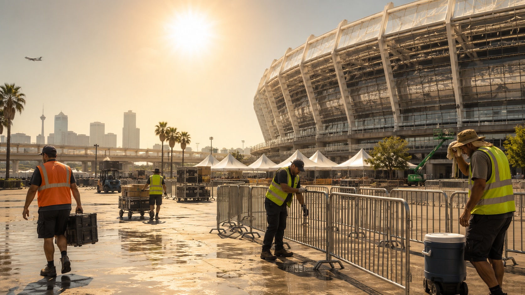 O calor extremo está nas manchetes da Copa do Mundo, mas os riscos de pessoal podem impulsionar as reivindicações dos trabalhadores