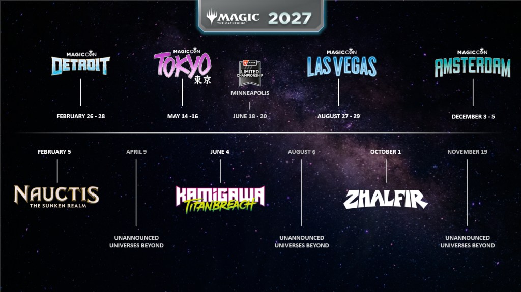 Magic: The Gathering’s 2027 Roadmap apresenta um retorno a Kamigawa, um avião subaquático e grandes eventos