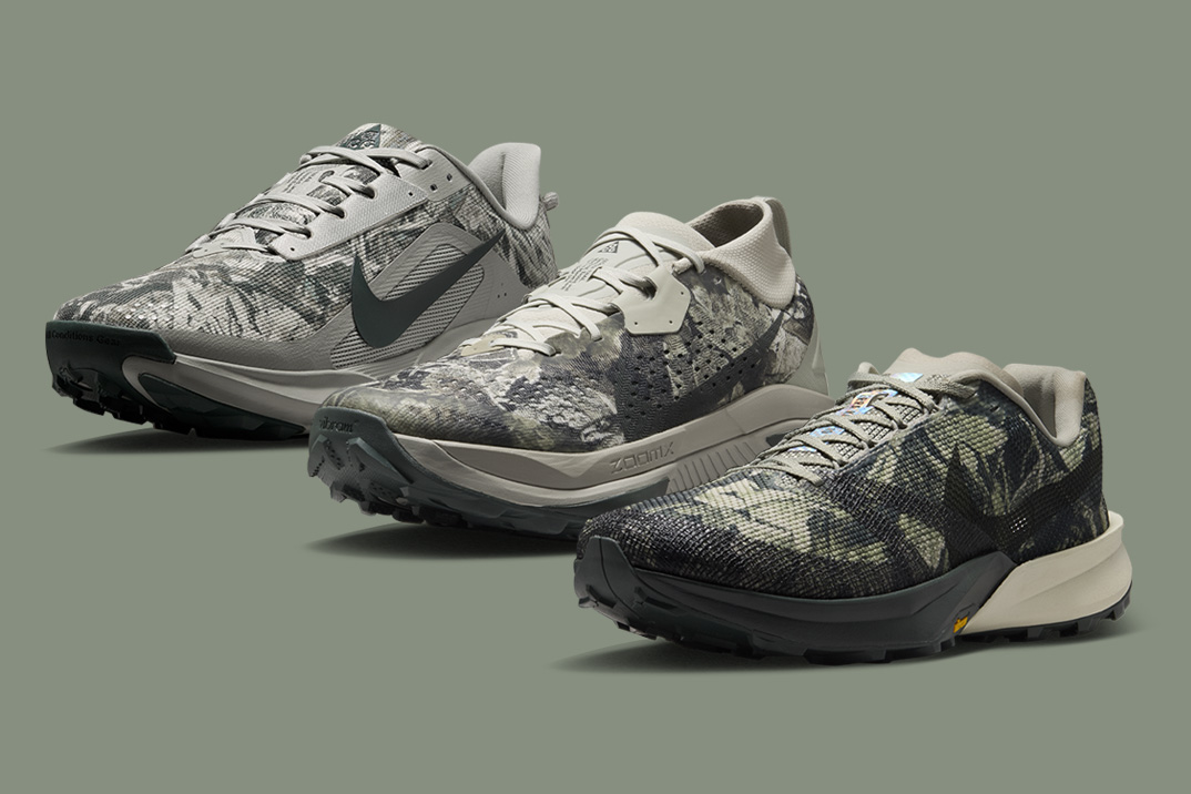Nike ACG cobre cinco corredores de trilha com uma camuflagem construída a partir dos Alpes reais