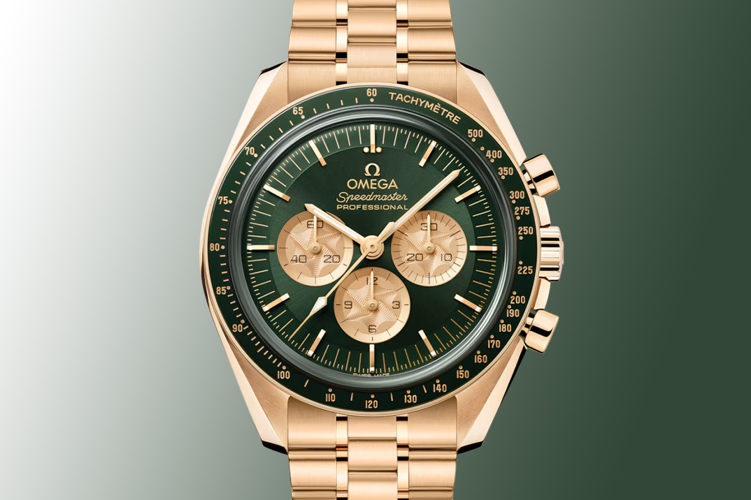 Speedmaster ‘Masters Green’ da Omega troca a Lua pelo Clubhouse em Solid Moonshine Gold
