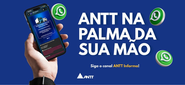 ANTT no bolso: informação sobre rodovias, ônibus interestaduais e transporte de cargas direto no WhatsApp — Agência Nacional de Transportes Terrestres